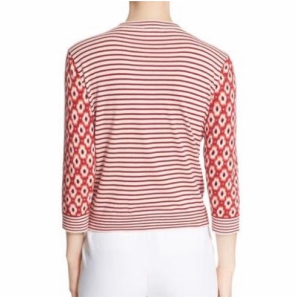 NWT KATE SPADE Posy Ikat Cardigan Red Chestnut Cardigan (Small) - Picture 2 of 9